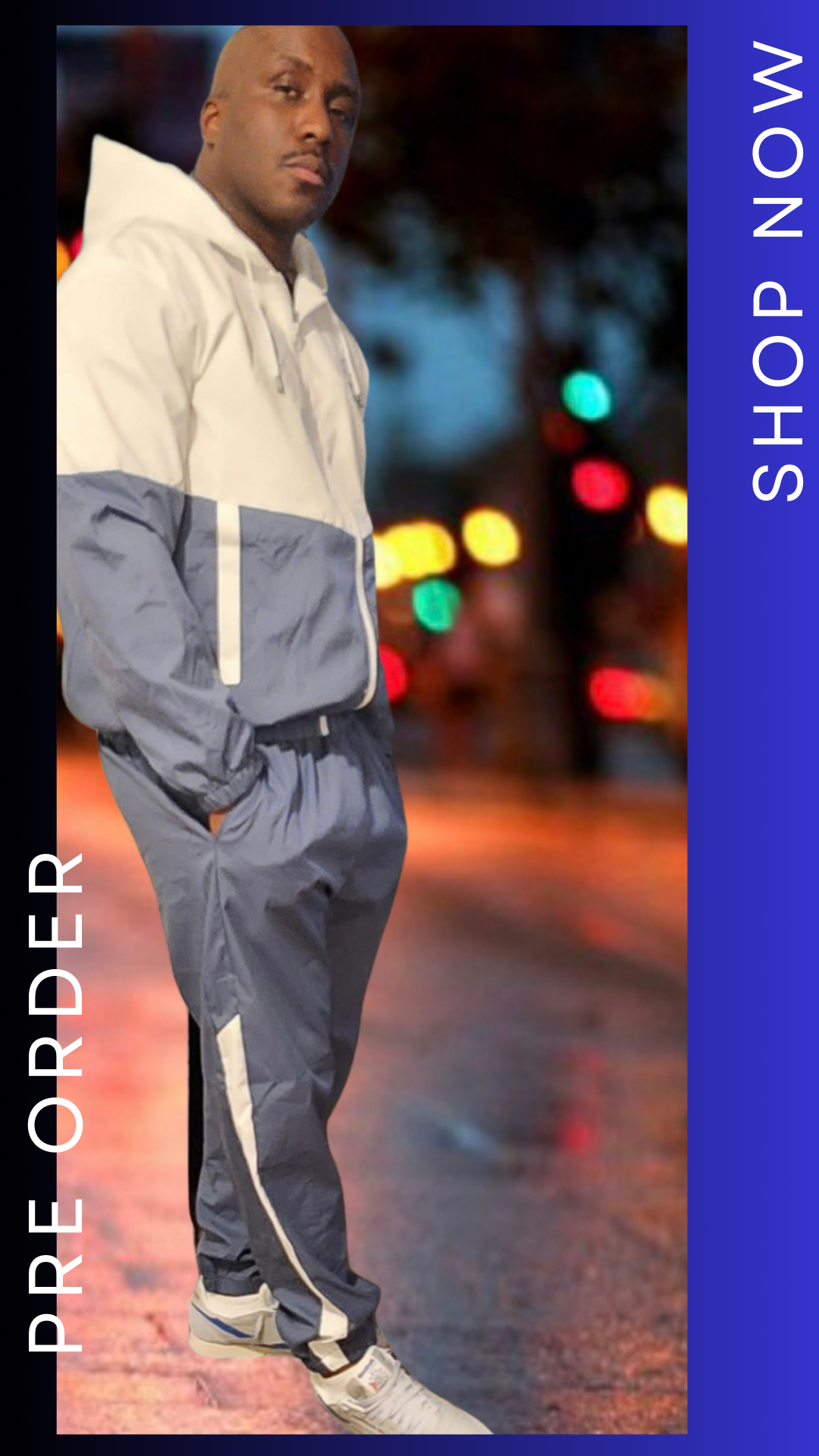 GIO BLUE & WHITE WINDBREAKER SET