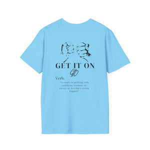 Multi Color GIO Verb Black Letters Unisex Softstyle T-Shirt
