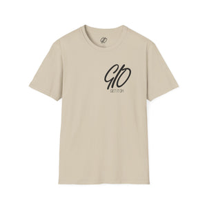 Multi Color GIO Verb Black Letters Unisex Softstyle T-Shirt
