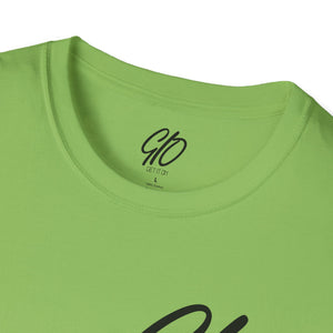 Multi Color GIO Verb Black Letters Unisex Softstyle T-Shirt