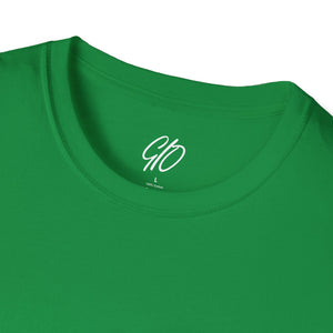 Multi Colored GIO Verb White Letters Unisex Softstyle T-Shirt