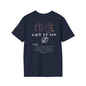 Multi Colored GIO Verb White Letters Unisex Softstyle T-Shirt