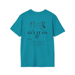 Multi Color GIO Verb Black Letters Unisex Softstyle T-Shirt