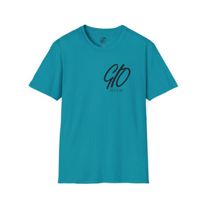 Multi Color GIO Verb Black Letters Unisex Softstyle T-Shirt