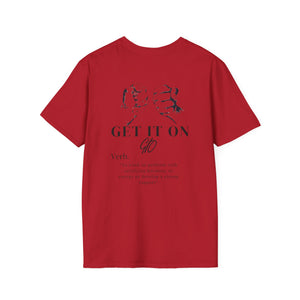 Multi Color GIO Verb Black Letters Unisex Softstyle T-Shirt