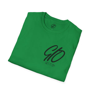 Multi Color GIO Verb Black Letters Unisex Softstyle T-Shirt