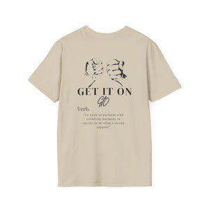 Multi Color GIO Verb Black Letters Unisex Softstyle T-Shirt