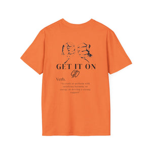 Multi Color GIO Verb Black Letters Unisex Softstyle T-Shirt