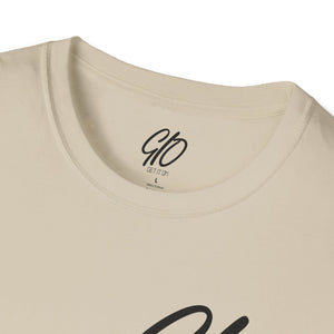 Multi Color GIO Verb Black Letters Unisex Softstyle T-Shirt