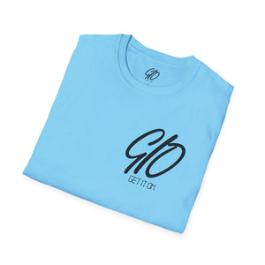 Multi Color GIO Verb Black Letters Unisex Softstyle T-Shirt