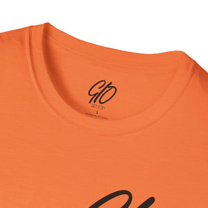 Multi Color GIO Verb Black Letters Unisex Softstyle T-Shirt