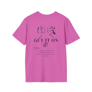 Multi Color GIO Verb Black Letters Unisex Softstyle T-Shirt