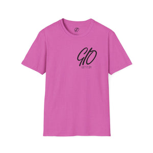 Multi Color GIO Verb Black Letters Unisex Softstyle T-Shirt