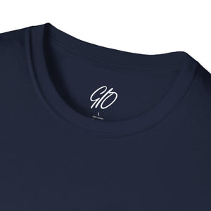 Multi Colored GIO Verb White Letters Unisex Softstyle T-Shirt