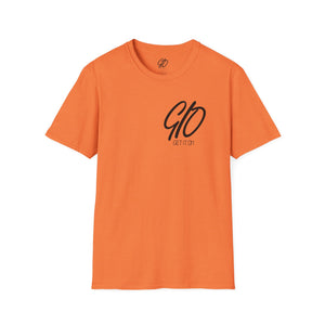 Multi Color GIO Verb Black Letters Unisex Softstyle T-Shirt