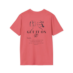 Multi Color GIO Verb Black Letters Unisex Softstyle T-Shirt