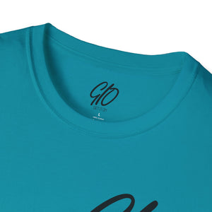 Multi Color GIO Verb Black Letters Unisex Softstyle T-Shirt