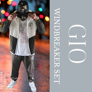 GIO GREEN & WHITE WINDBREAKER SET