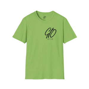 Multi Color GIO Verb Black Letters Unisex Softstyle T-Shirt