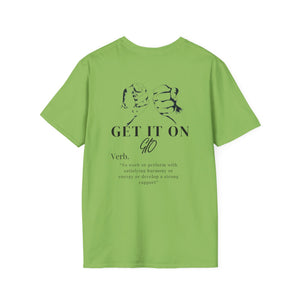 Multi Color GIO Verb Black Letters Unisex Softstyle T-Shirt