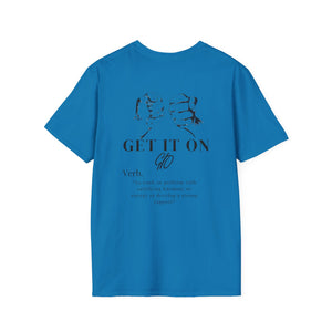 Multi Color GIO Verb Black Letters Unisex Softstyle T-Shirt