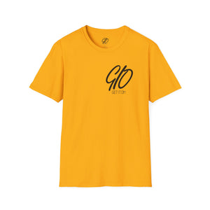 Multi Color GIO Verb Black Letters Unisex Softstyle T-Shirt