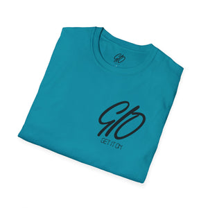Multi Color GIO Verb Black Letters Unisex Softstyle T-Shirt
