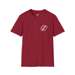 Multi Colored GIO Verb White Letters Unisex Softstyle T-Shirt
