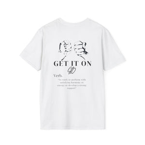 Multi Color GIO Verb Black Letters Unisex Softstyle T-Shirt