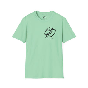 Multi Color GIO Verb Black Letters Unisex Softstyle T-Shirt