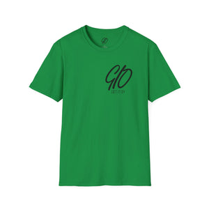 Multi Color GIO Verb Black Letters Unisex Softstyle T-Shirt