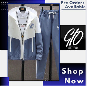 GIO BLUE & WHITE WINDBREAKER SET